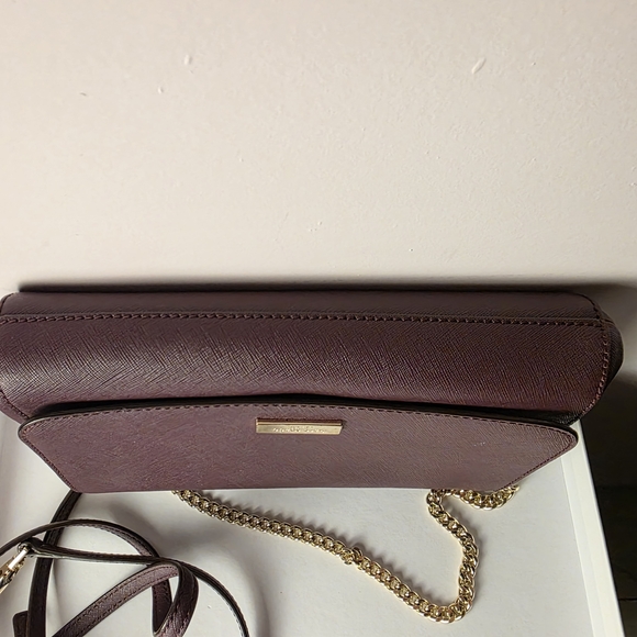 Kate Spade Greer Laurel Way Deep Plum Leather Crossbody Shoulder Bag - Picture 4 of 11